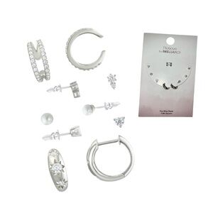 Believe By Brilliance Fine Silver Plated Earring Set With Ear Cuff